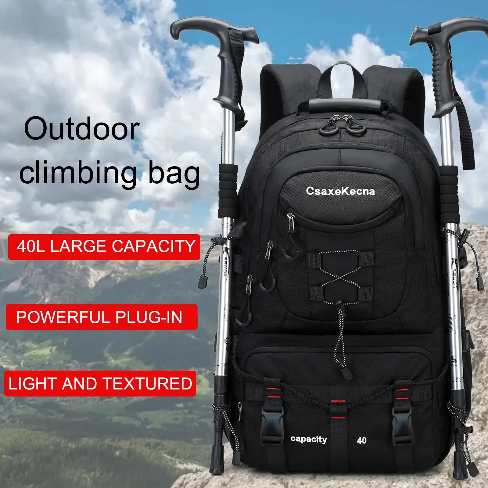 40L Waterproof Travel Backpack: Ideal for Outdoor Hiking