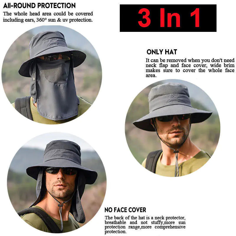 Wide Brim Sun Hat – UV Protection Bucket Hat for Hiking, Camping & Fishing