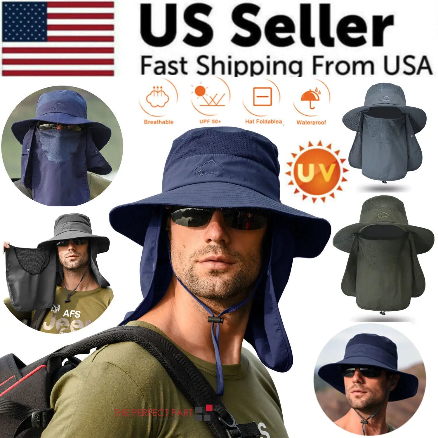 Wide Brim Sun Hat – UV Protection Bucket Hat for Hiking, Camping & Fishing