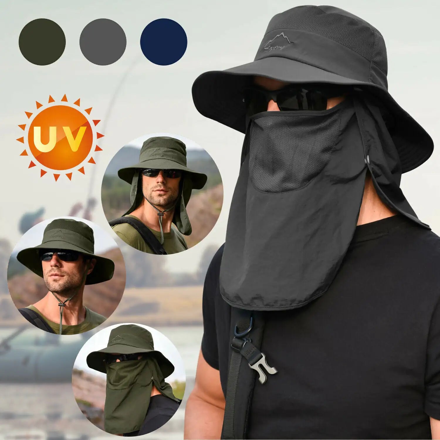 Wide Brim Sun Hat – UV Protection Bucket Hat for Hiking, Camping & Fishing