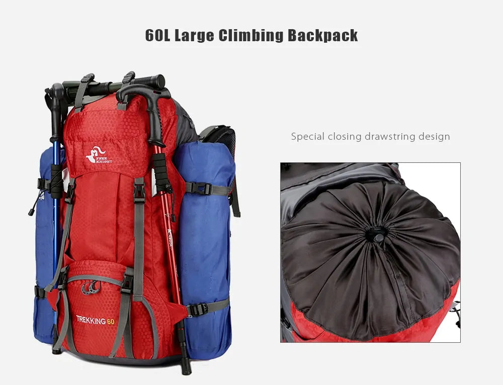 60L Outdoor Camping Backpack with Rain Cover