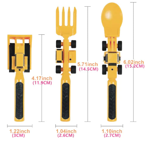 Dinneractive Excavator Spoon & Utensil Set – Fun Construction-Themed Cutlery for Kids