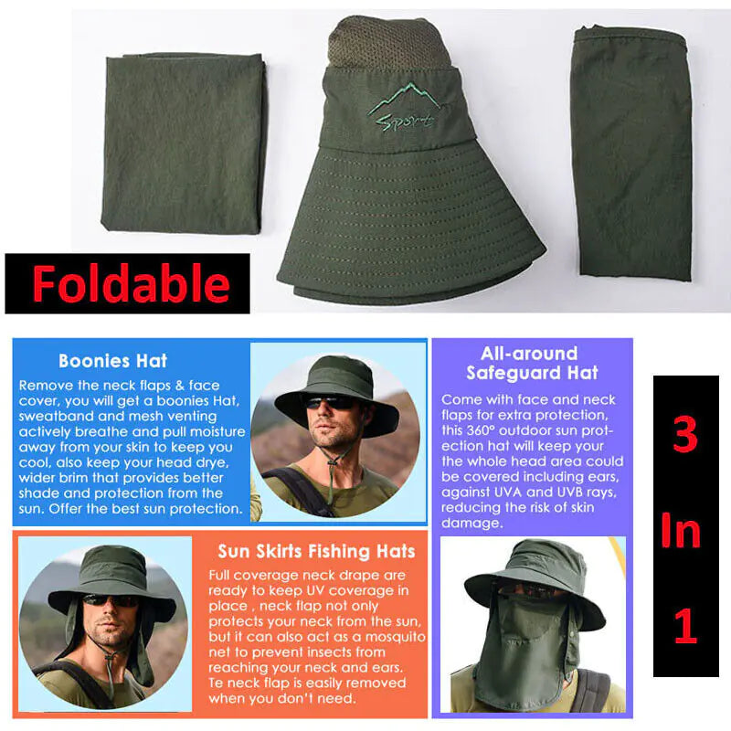 Wide Brim Sun Hat – UV Protection Bucket Hat for Hiking, Camping & Fishing