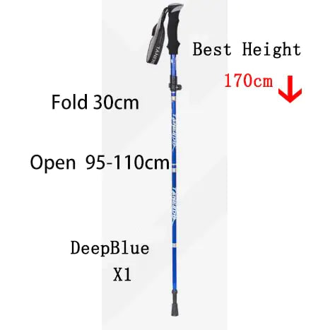 Outdoor Fold Trekking Pole Camping Portable Walking Hiking Stick