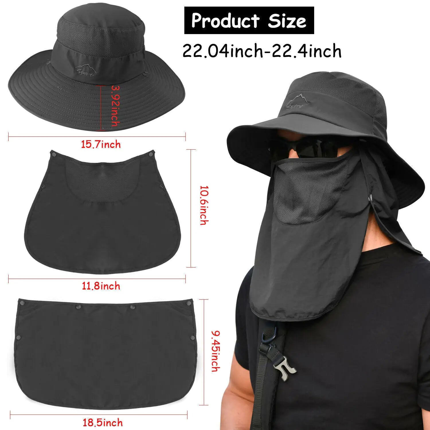 Wide Brim Sun Hat – UV Protection Bucket Hat for Hiking, Camping & Fishing