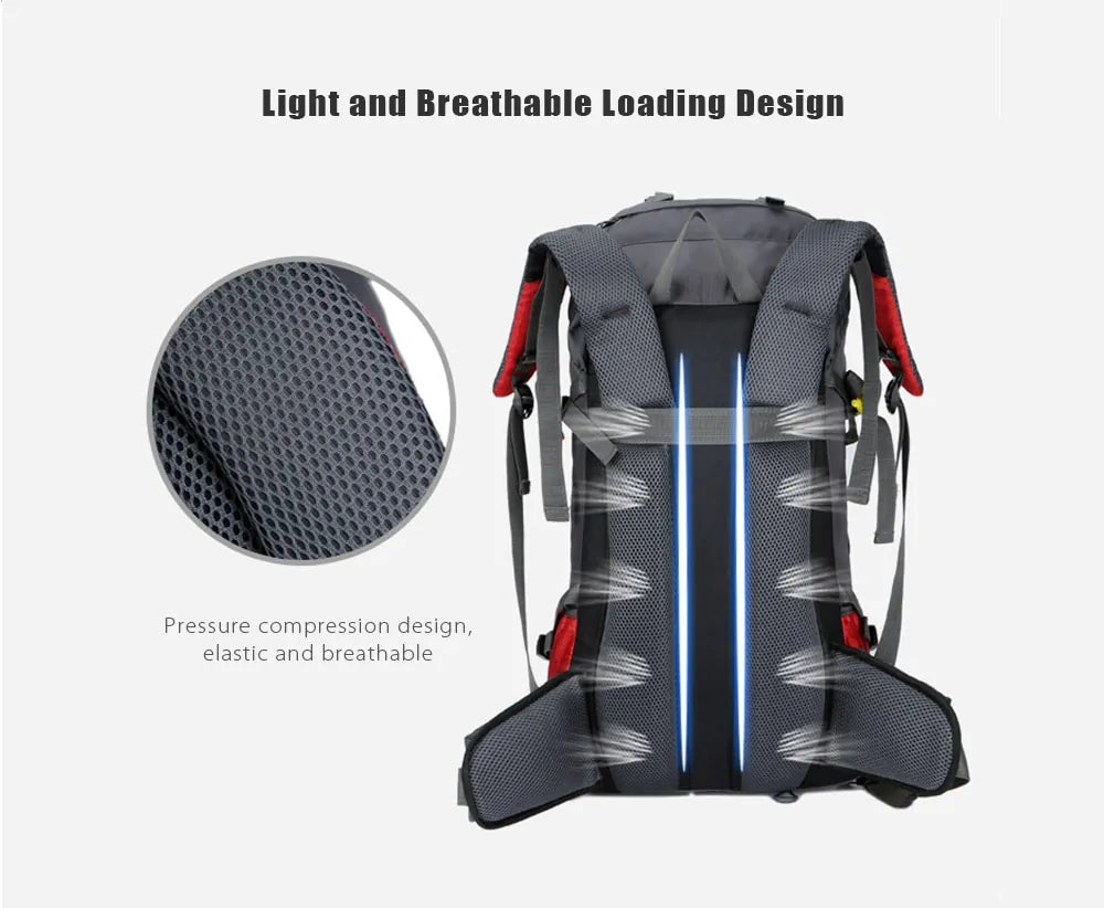 60L Outdoor Camping Backpack with Rain Cover